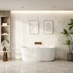 UNICASA ROB-MW ROSE V-GROOVE BACK TO WALL BATH MATTE WHITE