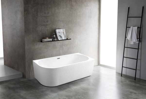 UNICASA ROC-L-MW ROSE V-GROOVE LEFT CORNER BATH MATTE WHITE