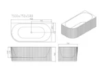 UNICASA ROC-L-MW ROSE V-GROOVE RIGHT/LEFT CORNER BATH MATTE WHITE