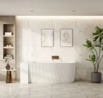 UNICASA ROC-L-MW ROSE V-GROOVE RIGHT/LEFT CORNER BATH MATTE WHITE