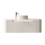 UNICASA ROM-1200-MW ROME FLUTED CURVE WALL HUNG VANITY 1200MM MATTE WHITE