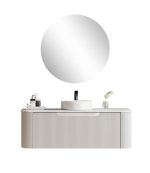 UNICASA ROM-1200-MW ROME FLUTED CURVE WALL HUNG VANITY 1200MM MATTE WHITE