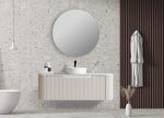 UNICASA ROM-1200-MW ROME FLUTED CURVE WALL HUNG VANITY 1200MM MATTE WHITE