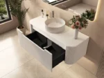 UNICASA ROM-1200-MW ROME FLUTED CURVE WALL HUNG VANITY 1200MM MATTE WHITE