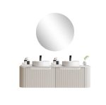 UNICASA ROM-1500-MW ROME FLUTED CURVE WALL HUNG VANITY 1500MM MATTE WHITE