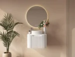 UNICASA ROM-600-MW ROME FLUTED CURVE WALL HUNG VANITY 600MM MATTE WHITE