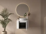 UNICASA ROM-600-MW ROME FLUTED CURVE WALL HUNG VANITY 600MM MATTE WHITE