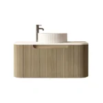 UNICASA ROM-900-MW ROME FLUTED CURVE WALL HUNG VANITY 900MM MATTE WHITE