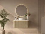 UNICASA ROM-900-MW ROME FLUTED CURVE WALL HUNG VANITY 900MM MATTE WHITE