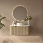 UNICASA ROM-900-MW ROME FLUTED CURVE WALL HUNG VANITY 900MM MATTE WHITE