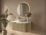 UNICASA ROM-900-MW ROME FLUTED CURVE WALL HUNG VANITY 900MM MATTE WHITE
