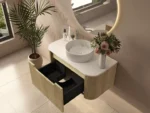UNICASA ROM-900-MW ROME FLUTED CURVE WALL HUNG VANITY 900MM MATTE WHITE