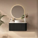 UNICASA ROM-900-MW ROME FLUTED CURVE WALL HUNG VANITY 900MM MATTE WHITE