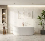 UNICASA ROO-MW ROSE V-GROOVE FREESTANDING BATH MATTE WHITE