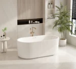 UNICASA ROO-MW ROSE V-GROOVE FREESTANDING BATH MATTE WHITE