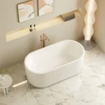 UNICASA ROO-MW ROSE V-GROOVE FREESTANDING BATH MATTE WHITE