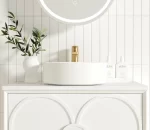 OTTI LG750W LAGUNA WALL HUNG VANITY 750 SATIN WHITE WITH MARBLE INSERT