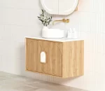 OTTI LG900N LAGUNA WALL HUNG VANITY 900 NATURAL AMERICAN OAK WITH MARBLE INSERT