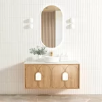 OTTI LG1200N LAGUNA WALL HUNG VANITY 1200 NATURAL AMERICAN OAK WITH MARBLE INSERT