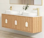 OTTI LG1800N LAGUNA WALL HUNG VANITY 1800 NATURAL AMERICAN OAK WITH MARBLE INSERT