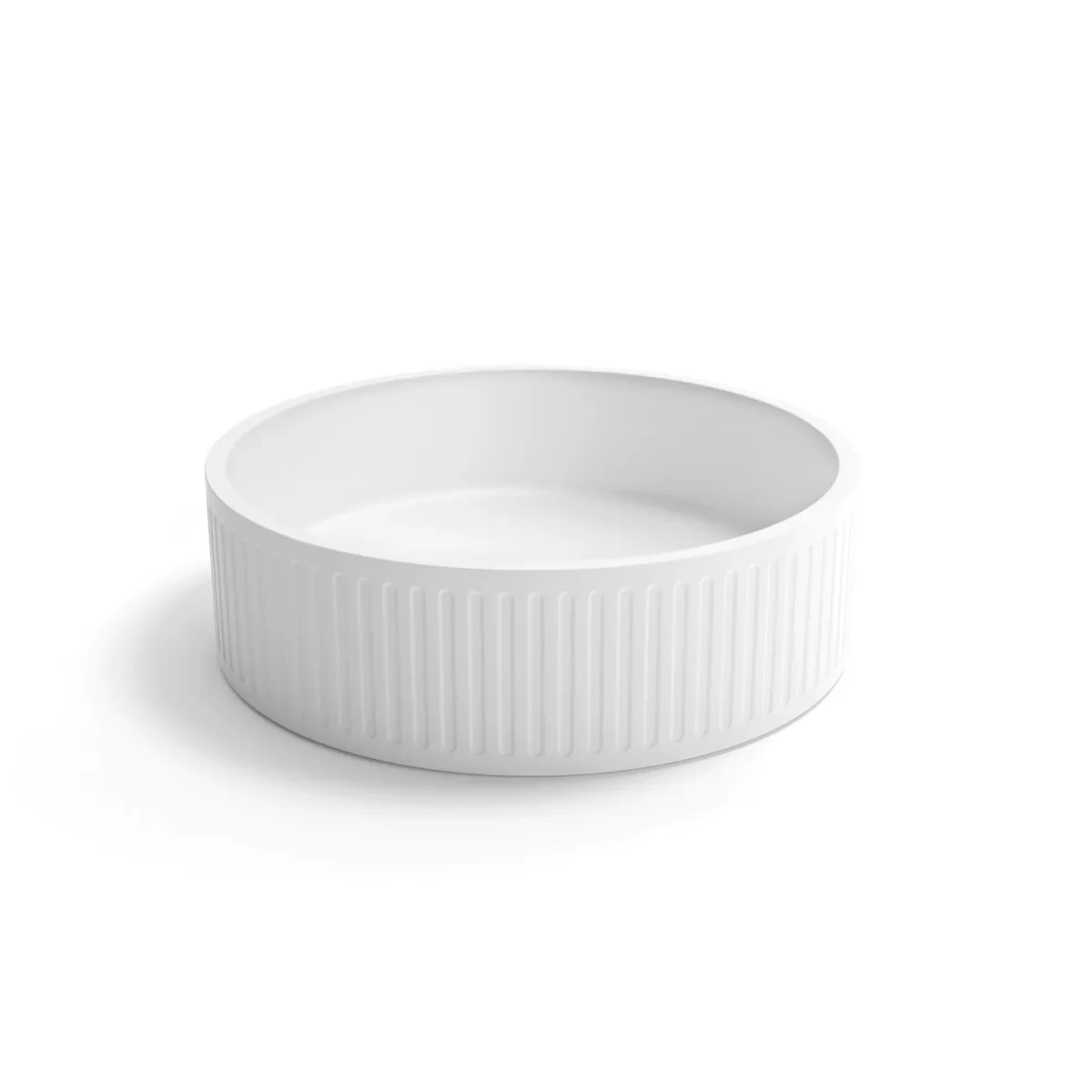 OTTI OT4000CONW HUDSON ROUND ABOVE COUNTER FLUTED CONCRETE BASIN WHITE