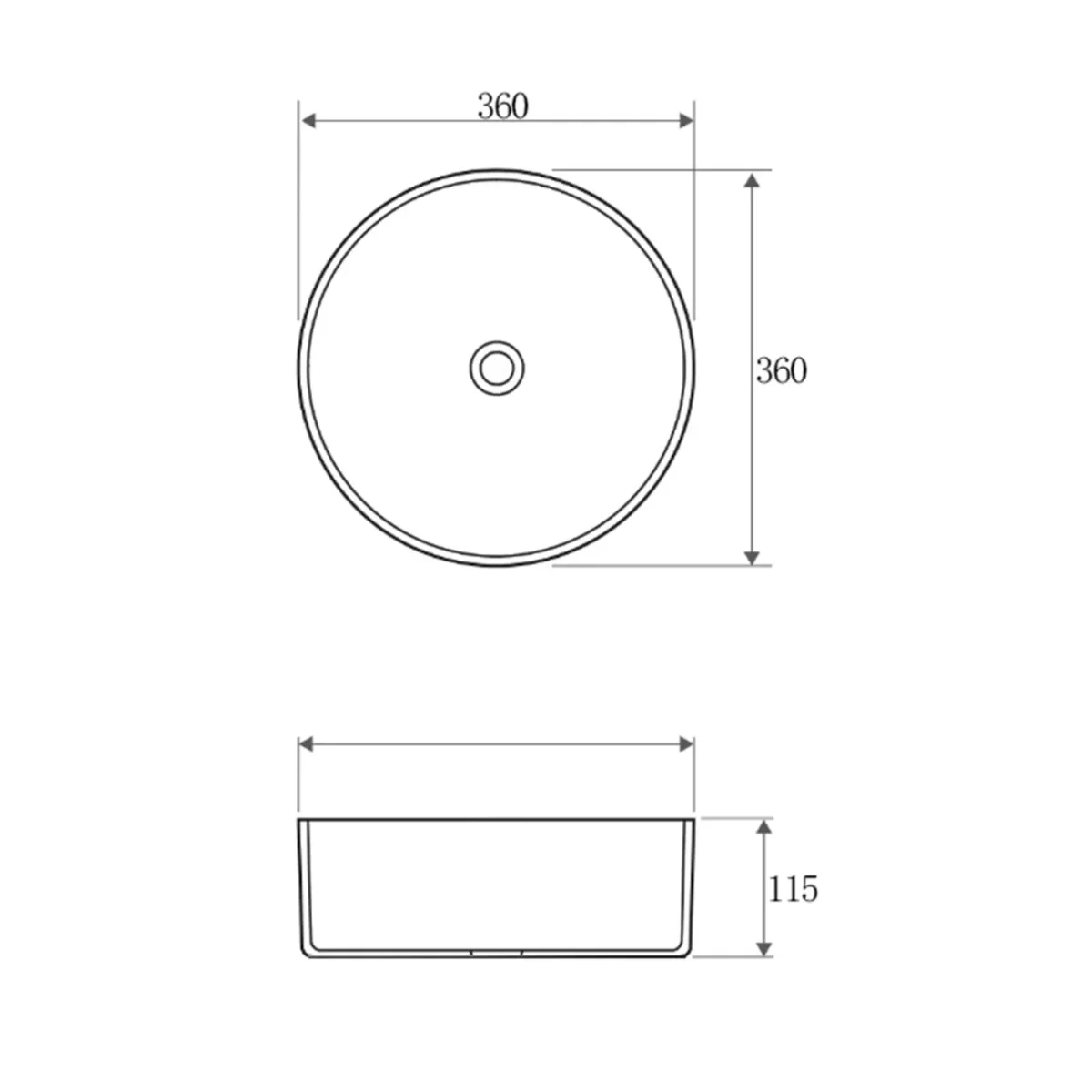 OTTI OT3600MCAR RADIUS ROUND ABOVE COUNTER BASIN MARBLE LOOK