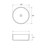 OTTI OT3600MCAR RADIUS ROUND ABOVE COUNTER BASIN MARBLE LOOK