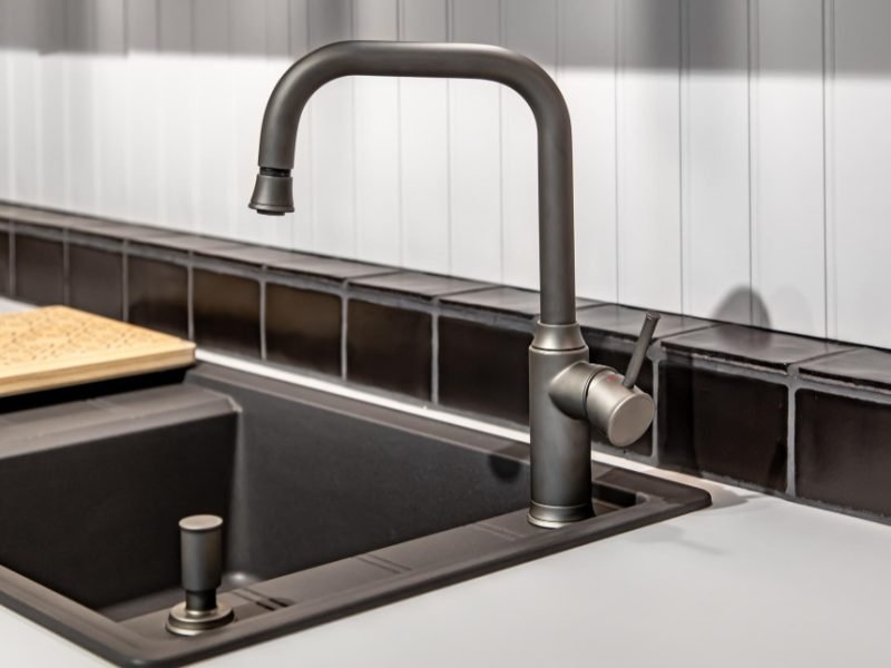 steel faucet kitchen interior