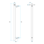 THERMOGROUP VSH900HB ROUND VERTICAL SINGLE HEATED RAIL 240 VOLT MATT BLACK