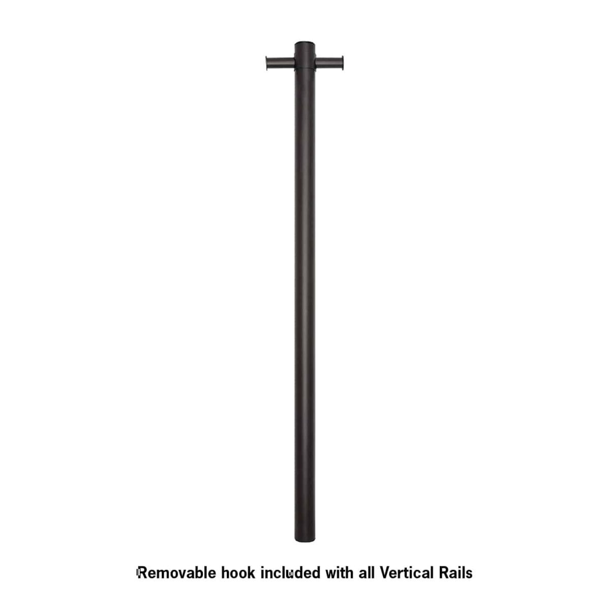 THERMOGROUP VS900HB HEATED RAIL ROUND VERTICAL SINGLE MATT BLACK