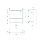 THERMOGROUP SR2512 12VOLT ROUND LADDER HEATED TOWEL RAIL STAINLESS