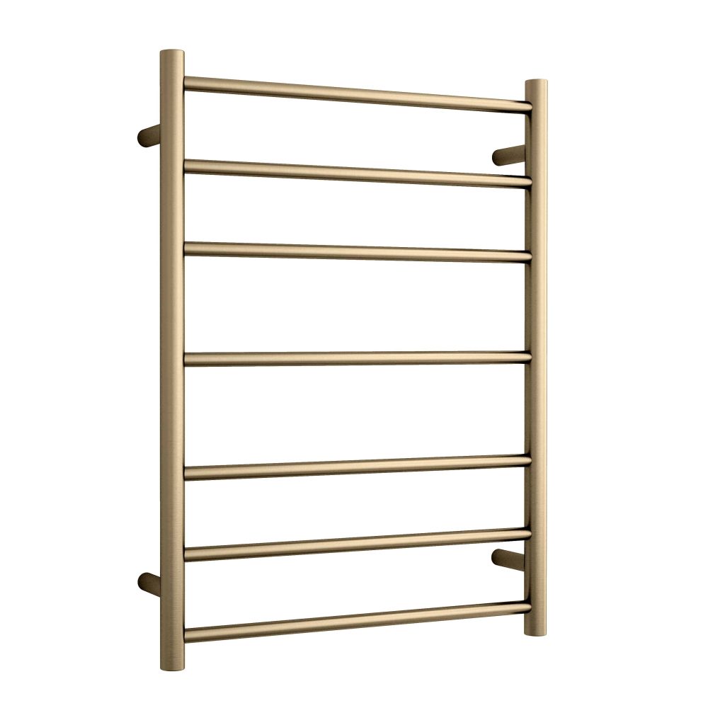 THERMOGROUP SR44MBB HEATED TOWEL RAIL ROUND LADDER BRUSHED BRASS