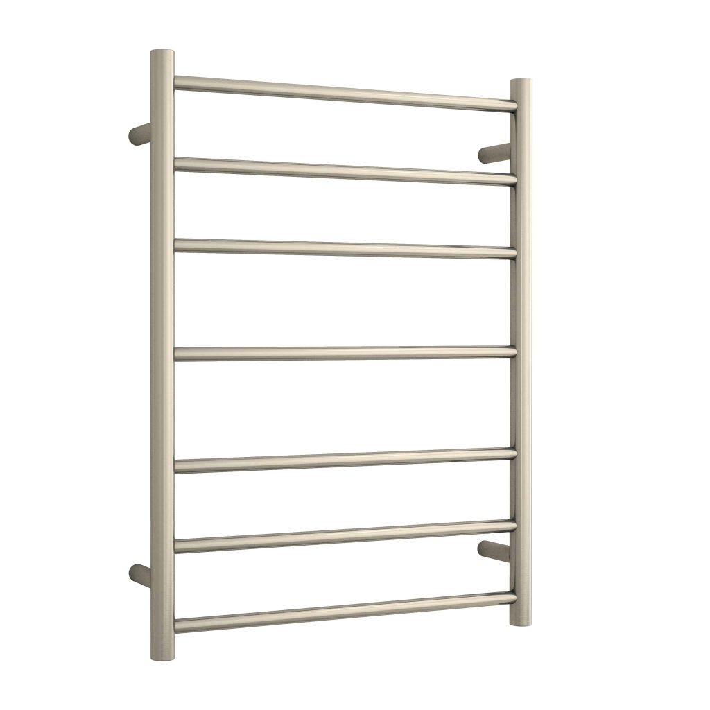THERMOGROUP SR44MBN HEATED TOWEL RAIL ROUND LADDER BRUSHED NICKEL