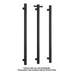 THERMOGROUP VS900HB HEATED RAIL ROUND VERTICAL SINGLE MATT BLACK