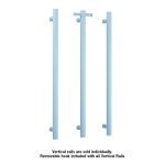 THERMOGROUP VS900HBL STRAIGHT HEATED TOWEL RAIL VERTICAL SINGLE ROUND HORIZON BLUE