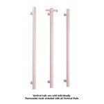 THERMOGROUP VS900HDP HEATED TOWEL RAIL STRAIGHT ROUND VERTICAL SINGLE DUSTY PINK