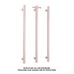 THERMOGROUP VS900HDP HEATED TOWEL RAIL STRAIGHT ROUND VERTICAL SINGLE DUSTY PINK