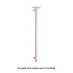 THERMOGROUP VS900HDP HEATED TOWEL RAIL STRAIGHT ROUND VERTICAL SINGLE DUSTY PINK