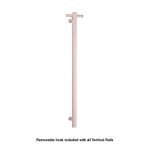 THERMOGROUP VS900HDP HEATED TOWEL RAIL STRAIGHT ROUND VERTICAL SINGLE DUSTY PINK