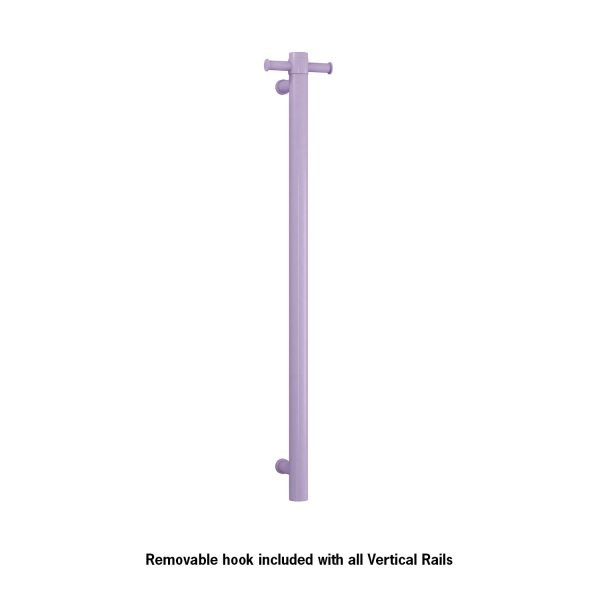 THERMOGROUP VS900HLS HEATED TOWEL RAIL STRAIGHT ROUND VERTICAL SINGLE LILAC SATIN