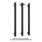 THERMOGROUP VS900SHB SQUARE VERTICAL SINGLE BAR HEATED TOWEL RAIL MATT BLACK