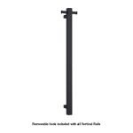 THERMOGROUP VS900SHB SQUARE VERTICAL SINGLE BAR HEATED TOWEL RAIL MATT BLACK