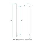 THERMOGROUP VS900SHB SQUARE VERTICAL SINGLE BAR HEATED TOWEL RAIL MATT BLACK