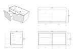 POSEIDON K93LW BELLEVUE ENSUITE WALL HUNG VANITY LEFT HAND DRAWERS CABINET ONLY