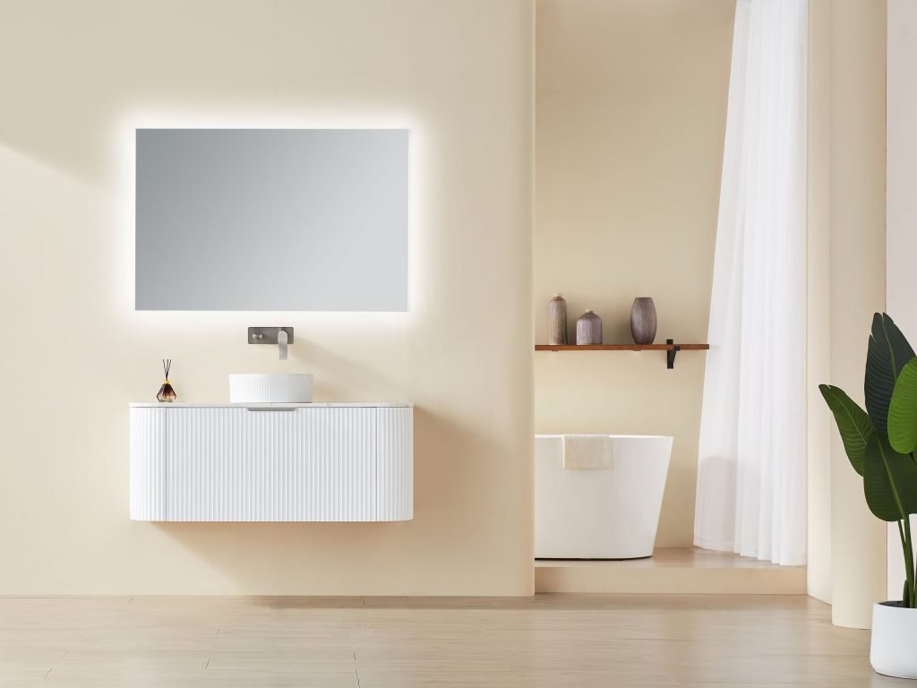 POSEIDON CA1200W AVALON CURVED WALL HUNG VANITY CABINET ONLY