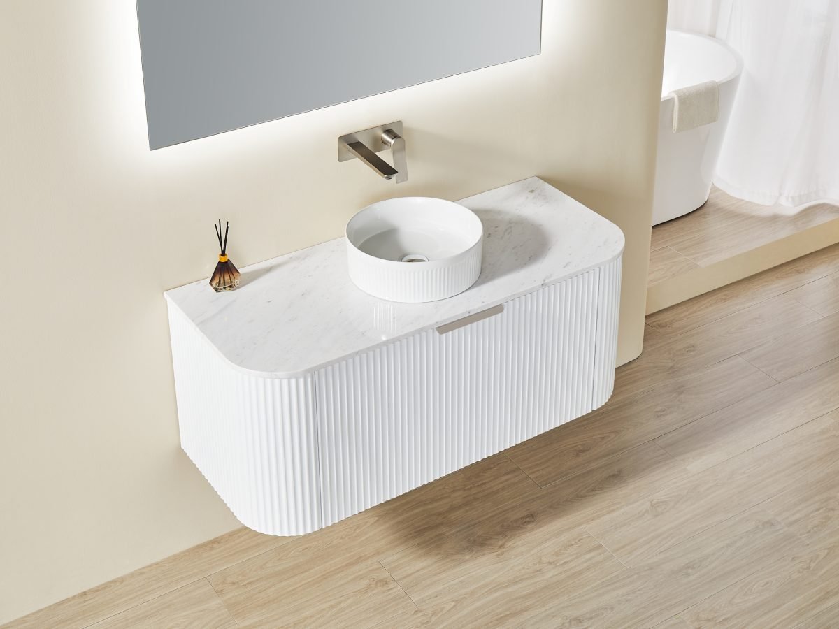 POSEIDON CA1200W AVALON CURVED WALL HUNG VANITY CABINET ONLY