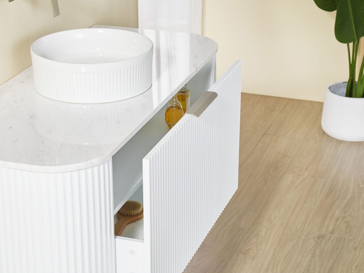 POSEIDON CA1200W AVALON CURVED WALL HUNG VANITY CABINET ONLY