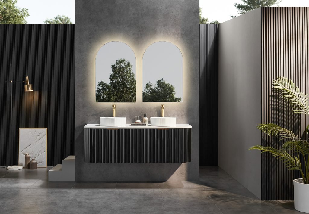 POSEIDON CA1500W AVALON CURVED WALL HUNG VANITY CABINET ONLY