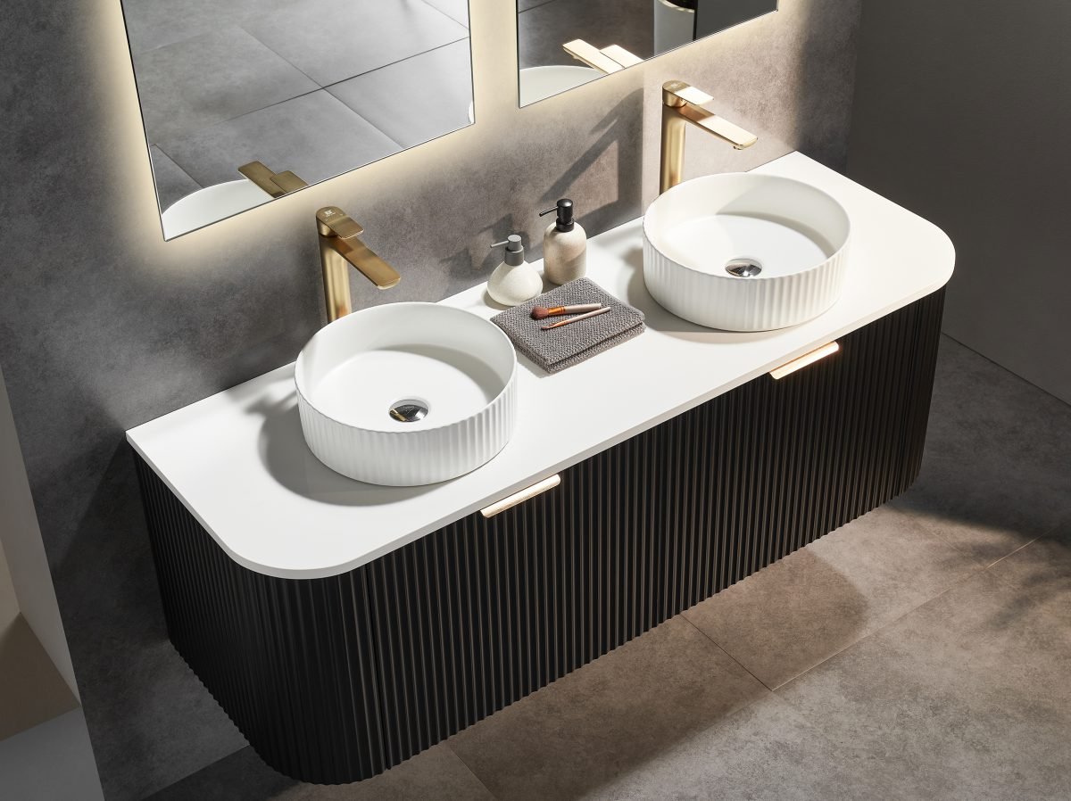 POSEIDON CA1500W AVALON CURVED WALL HUNG VANITY CABINET ONLY