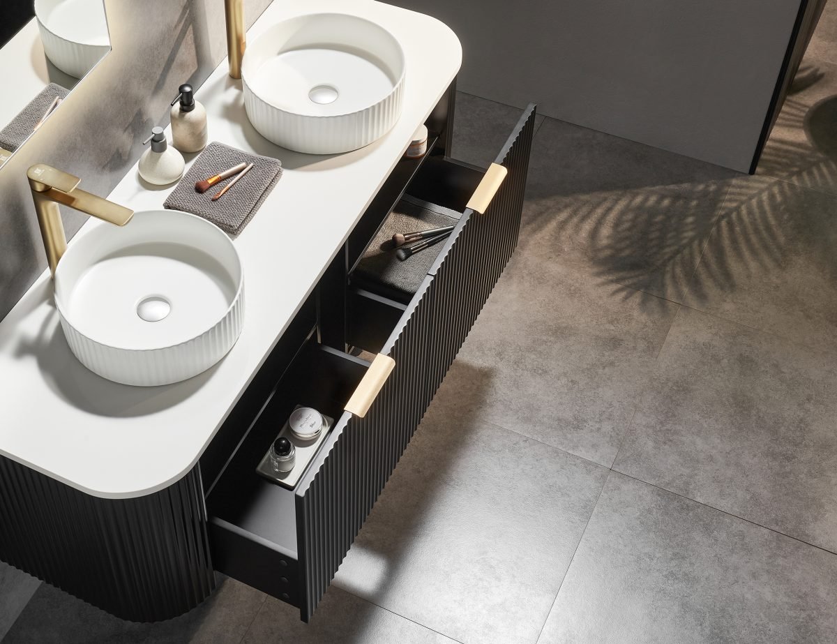 POSEIDON CA1500W AVALON CURVED WALL HUNG VANITY CABINET ONLY